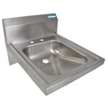 Bk Resources Hand Sink Stainless Steel, ADA Compliant 14Óx16Óx5Ó BKHS-ADA-D